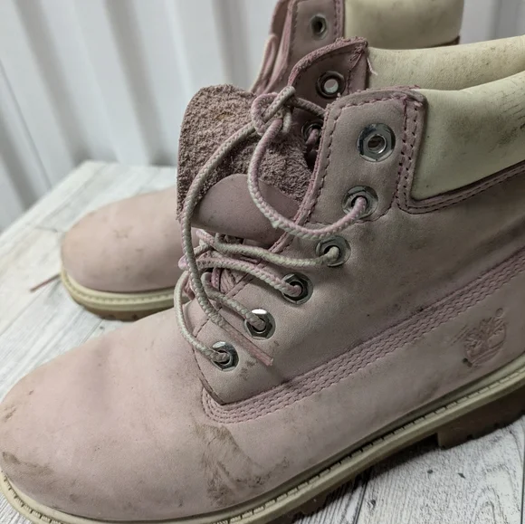 Timberland Pink Kids Lace-Up Boots - Picture 3 of 9